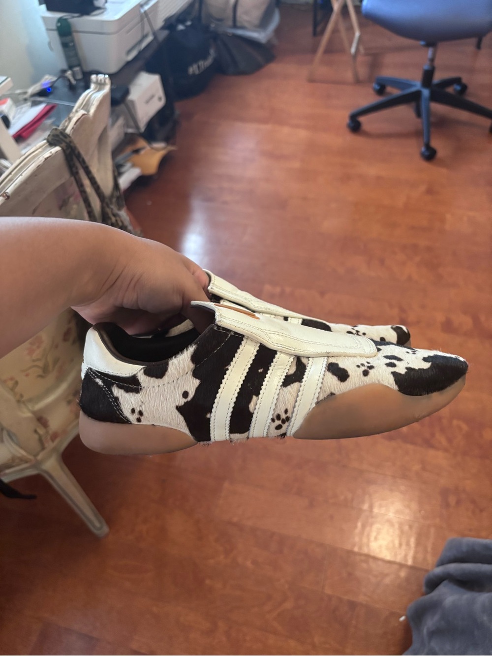 Adidas taekwondo cow print sneakers